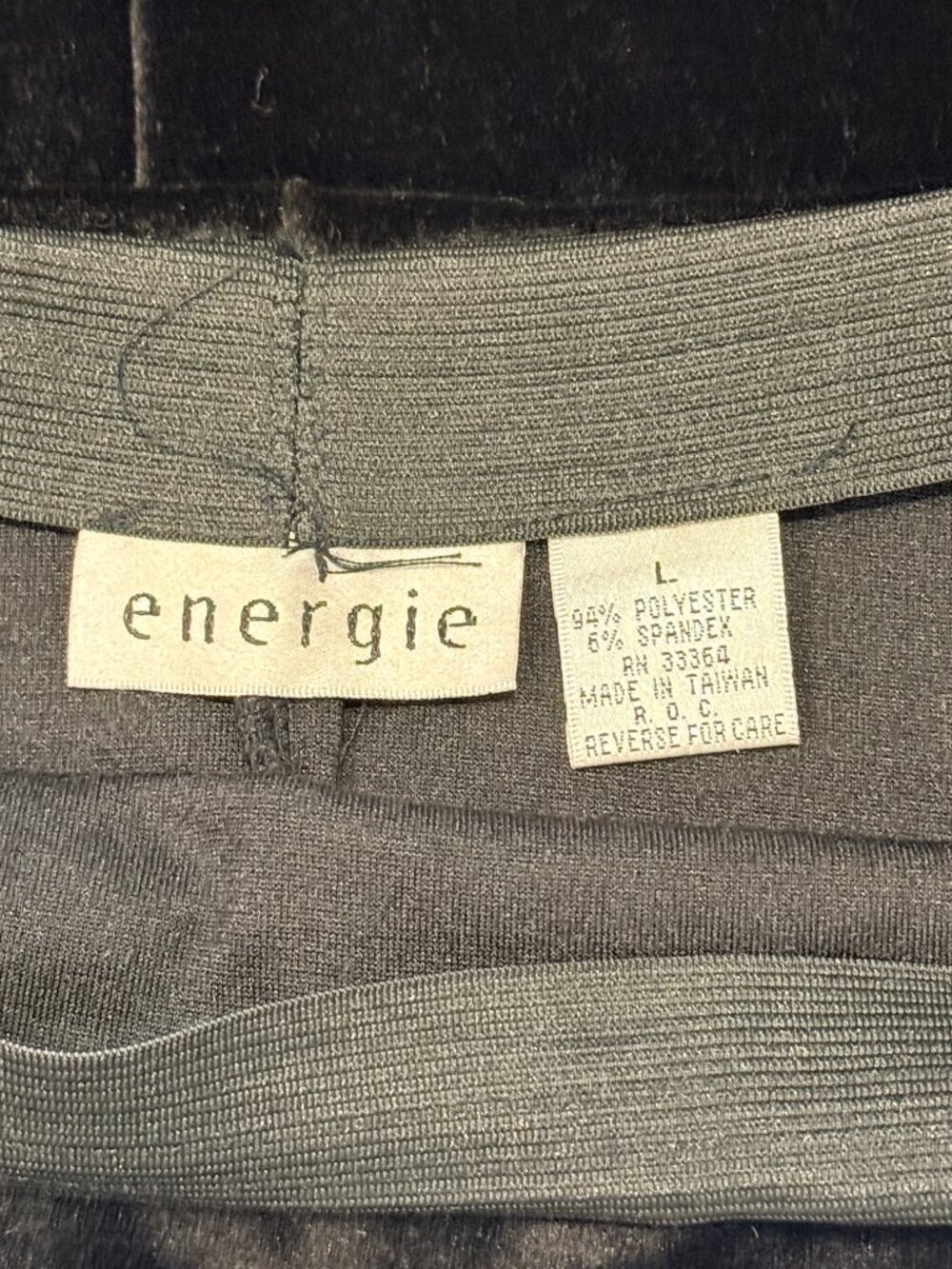 Energie Long Black Velvet Elastic Waist Pull-On Skirt - Picture 3 of 3